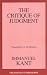 The Critique of Judgment (Great Books in Philosophy)
