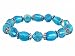 Bracelet - B195 - Faceted Glass and Murano Style Beads - Stretch ~ Aqua Blue