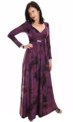 Cotton/Elastane/Spandex Empire   Waistline Paisley Long Sleeves Jumpsuit/Maxi Dress 