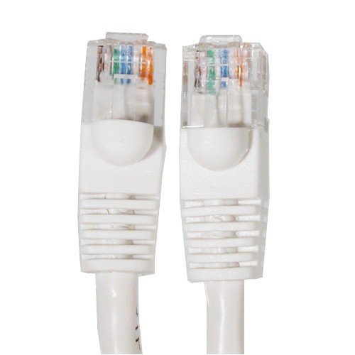 Ethernet Cable, CAT5e - 100 ft White (LAN hardware) EIA568 Patch Cable, RJ45 / RJ45 100' White for 10 Base-T, 100 Base-T and 1000 Base-T Networks