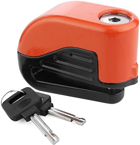Autanic Anti Thief Sound Security Alarm Electron Disc Brake Lock 6mm Pin for Motorcycle Sport Racing Bike (orange)
