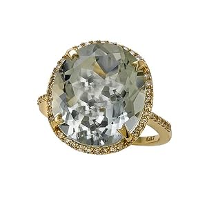 13.01 cttw Genuine Green Amethyst Ring by Effy CollectionŽ in 14k Yellow Gold... by