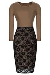 Acrylic Lace Applique Bodycon Dress/Midi Dress 