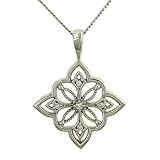 Round Diamond Fancy Square Pendant with Chain .02cttw