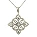 Round Diamond Fancy Square Pendant with Chain .02cttw