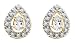 10k Yellow Gold, April Birthstone, White Topaz and Diamond Pear Shaped Earrings