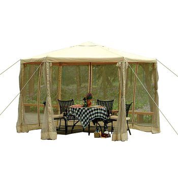 Hexagonal Gazebo with Mosquito Net