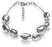 ByJoy Modern Sterling Silver Pebble Shaped Beads on 20cm Silver Thread Bracelet. DP0071