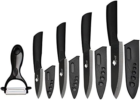 MYVIT High Quality Kitchen Ceramic Knife Set 3" 4" 5" 6" Inch Zirconia Black Blade Paring Fruit Vege Cooking Knife Ceramic Knives Set