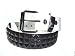 High Waist Pants - MENS/WOMENS BLACK STUDDED WHITE PUNK BELTS- 30" TO 44", LARGE (38-40)