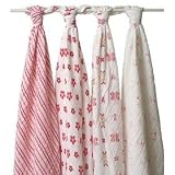 Review Aden + Anais  / Aden + Anais Pink Muslin Cotton Swaddle Blankets 4 Pack