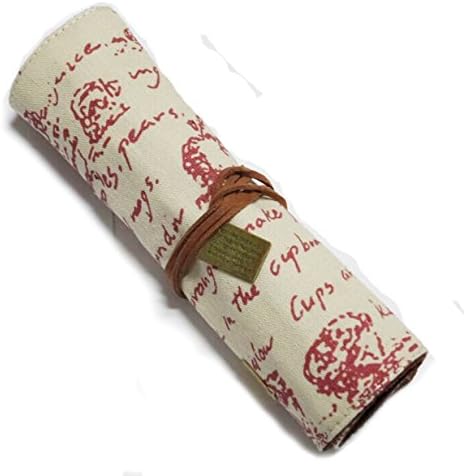 Sandra Shop English Letters Pattern Roll up Cloth Pen Case Fashion Retro Pen Holder