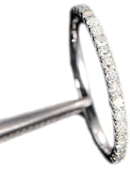 Stackable French V Half Eternity Moissanite Band 14K White Gold Wedding Anniversary Ring