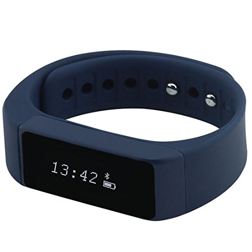 Four Best Oled Smart Bracelet Bluetooth 4.0 Pedometer Tracking Calorie Health Wristband Sleep Monitor, Blac (Blue)