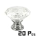 Drawer Knob Pull Handle, NORTHERN BROTHERS Crystal Glass Diamond Shape Cabinet Drawer Pulls Cupboard Knobs with Screws for Home Office Cabinet Cupboard Bonus Silver Screws DIY (20PCS)