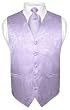 Men's Lavender Paisley Design Dress Vest and NeckTie Set for Suit or Tuxedo
