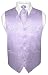 Men's Lavender Paisley Design Dress Vest and NeckTie Set for Suit or Tuxedo
