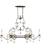 Murray Feiss F2304/6MBZ Chateau Collection 6-Light Chandelier, Mocha Bronze Finish with Prismatic Glass Crystals