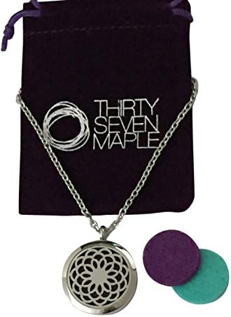 Lotus Flower Stainless Steel Essential Oil Diffuser Necklace