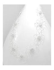 Flower Necklace In 92.5 Sterling Silver