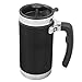 French Press Coffee and Tea Mug, Desk Press with Handle and 2 Spill Proof Lids - 20oz - Black