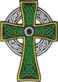 41AFl003KUL. SL160  Tattoo Art   Green Celtic Cross Patch