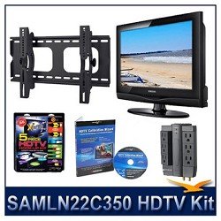 Samsung LN22C350 HDTV - AV Home Theater Power Protection (6 outlet 2100 joules protection) - Universal Flat Tilt Mount for Flat Panel TVs - HDTV Calibration DVD (Brings out your HDTV's Full Potential) - HDTV High-performance Hook-Up & Maintenance Kit