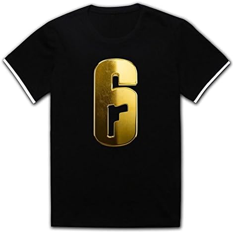 Desin Creatr Mens Tom Clancys Rainbow Six Siege Customized O-Neck T Shirts Black XXL