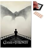 Bundle - 2 Items - Game Of Thrones A Lion & A Dragon Poster - 91.5 x 61cms (36 x 24 Inches) and a Set of 4 Repositionable Adhesive Pads For Easy Wall Fixing