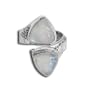Sterling Silver Rainbow Moonstone Trillion Ring by Sajen, Size 8
