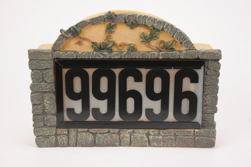 Solar Address Garden Stone Lighted Sign