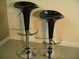 A pair of Bombo style bar stools - Peak backed - Matt black