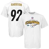 Pitt Steeler Tee : Reebok Pitt Steeler Super Bowl XLIII Champions #92 James Harrison White Player Tee Pitt Steeler Tee : Reebok Pitt Steeler Super Bowl XLIII Champions #92 James Harrison White Player Tee