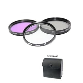 HDFX Limited Edition High Definition 52mm Multi Coated Pure Glass 3 Piece Filter Kit (UV, CPL, FL) For the Nikon D70, D70s, D80, D90 Digital SLR Cameras Which Have Any Of These (18-55mm, 55-200mm, 50mm) Nikkor Lenses