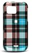 Plaid Style Blue Checkered Checkbox Design Snap-On Cover Hard Case Cell Phone Protector for Sprint Samsung M900 Moment