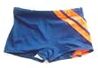 Mens Navy/Orange Drawstring Square-Cut Boy-Short with Seamless Front