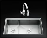 Kohler K-3160-H Poise large/medium undercounter kitchen sink with mirror finish, Stainless Steel