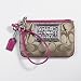 Coach Signature Poppy Wristlet Case Bag 42885 Khaki Magenta
