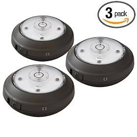 Rite Lite LPL623XLL 5 LED Puck Light with Optional Light Sensor 3 Pack - Grey