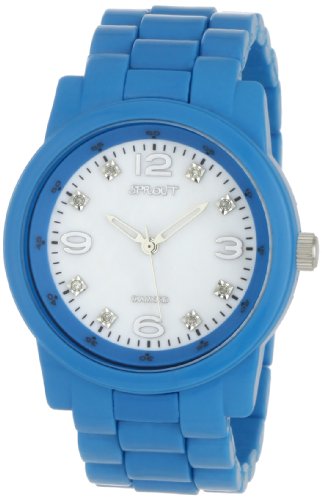 Sprout Women's ST5000MPLB Eco-Friendly Diamond Dial Light Blue Corn Resin Bracelet Watch