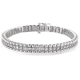 2 Carat Diamond 14K Straight Line Link Bracelet (2ctw, I-J, I2-I3)