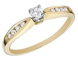 Brilliant Cut Diamond Engagement Ring 1/4 Carat (ctw) in Yellow Gold