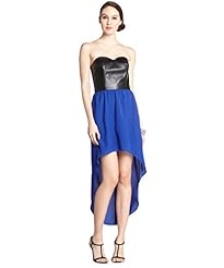 Strapless High-Low-Hem Chiffon  Dress