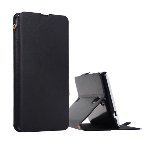 Mofi Flip Pu Leather Case Slim Cover for Nokia Lumia 1320 (Real Leather Black)