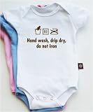 Washing instructions short sleeve baby bodysuit / onesie - white, pink or baby blue