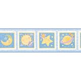 Smiling Sun& Moon Wall Border- Yellow//Blue(5 yards)