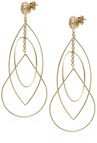 14k Yellow Gold Multi-Shape Drop Earrings