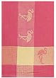 Waffle Weave 100% Cotton Pink Flamingo Dishtowel 18" X 28" Set / 6