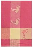 Waffle Weave 100% Cotton Pink Flamingo Dishtowel 18" X 28" Set / 6