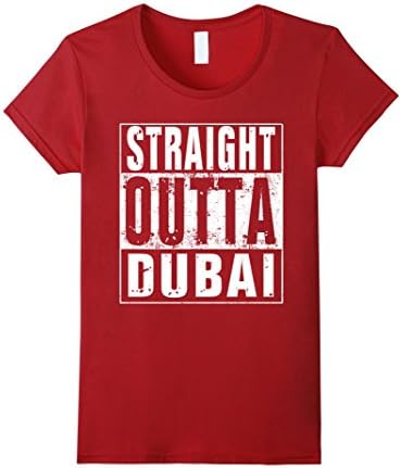 Women's Straight Outta Dubai Shirt Tee T-Shirt (FULL COLORS) Small Cranberry